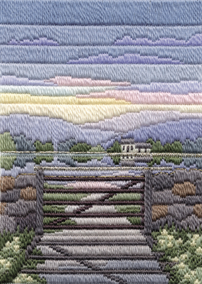 Platsteek pakket Long Stitch Seasons - Spring Evening  - Derwentwater Designs