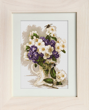 Cross Stitch Kit Jasmine Flowers - Luca-S
