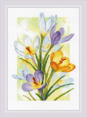 Cross stitch kit Spring Glow - Crocuses - RIOLIS